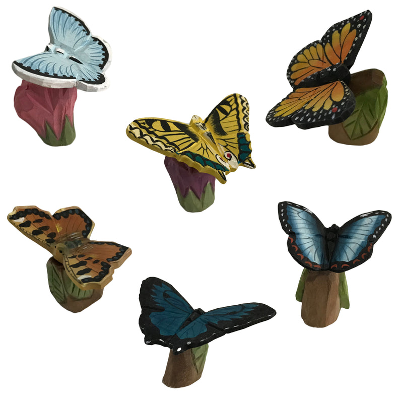 Handgeschnitzte Schmetterlinge aus Holz Nr. TS104-TS109