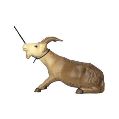 Starrköpfige Ziege aus Ahornholz, Krippenfiguren "Mirja"