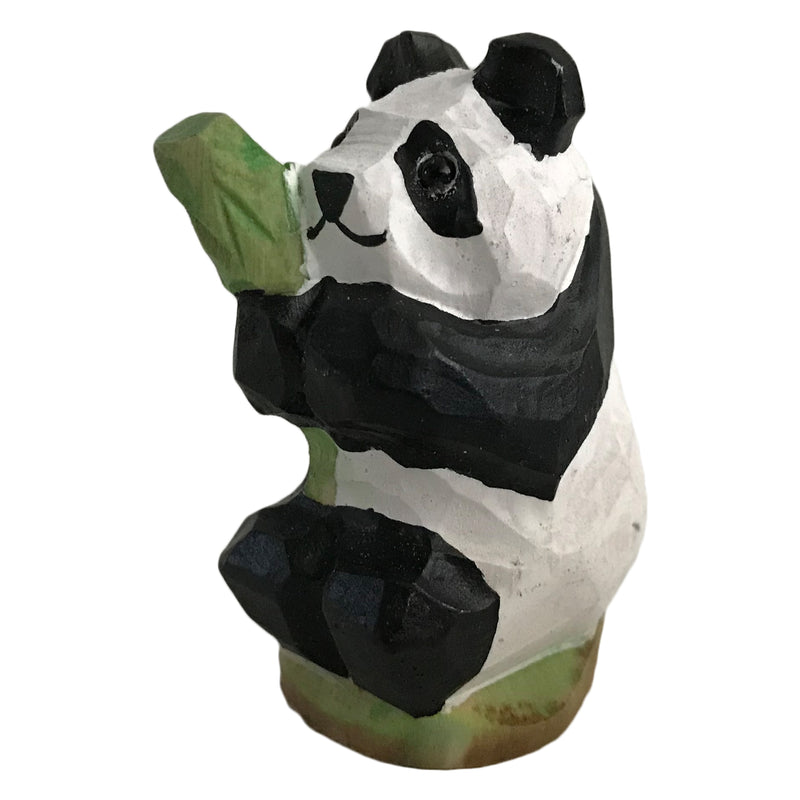 Handgeschnitzter Panda aus Holz, 5 cm bemalt