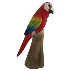 Handgeschnitzte Papageien aus Holz, 8 cm bemalt