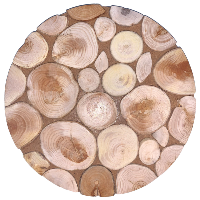 Topfuntersetzer rund aus Holz, gemischte Hölzer, mit Birnenmotiv 037.018