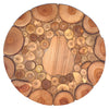 Topfuntersetzer rund aus Holz, gemischte Hölzer, mit Birnenmotiv 037.026